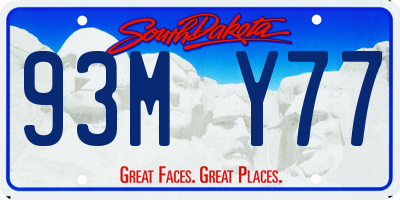 SD license plate 93MY77