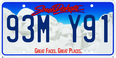 SD license plate 93MY91