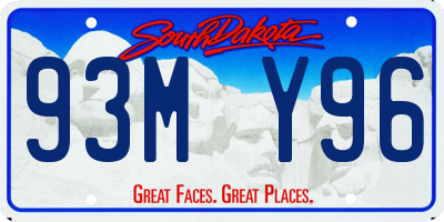 SD license plate 93MY96