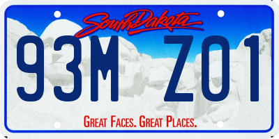 SD license plate 93MZ01