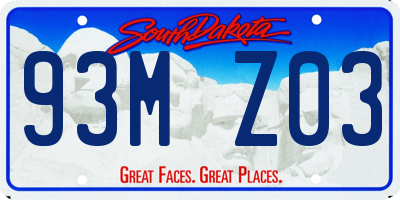 SD license plate 93MZ03