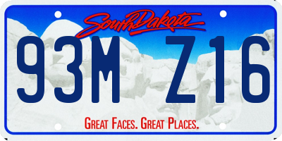 SD license plate 93MZ16