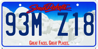SD license plate 93MZ18