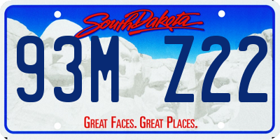 SD license plate 93MZ22