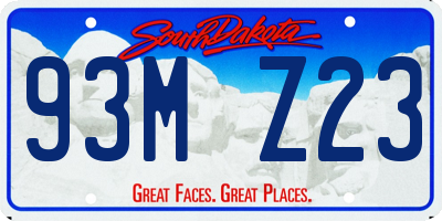 SD license plate 93MZ23