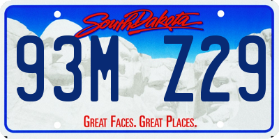 SD license plate 93MZ29