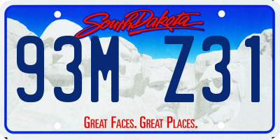 SD license plate 93MZ31