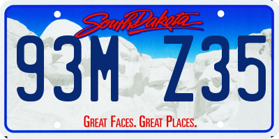 SD license plate 93MZ35