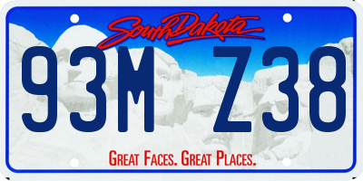 SD license plate 93MZ38