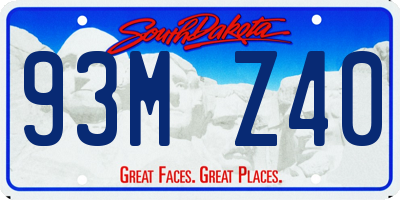 SD license plate 93MZ40