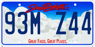 SD license plate 93MZ44
