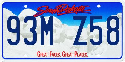 SD license plate 93MZ58