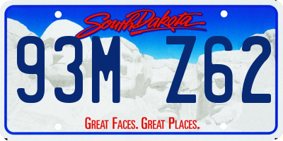 SD license plate 93MZ62