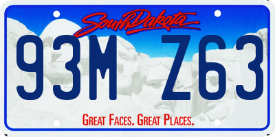 SD license plate 93MZ63