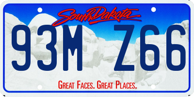 SD license plate 93MZ66
