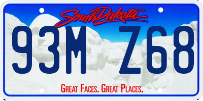 SD license plate 93MZ68