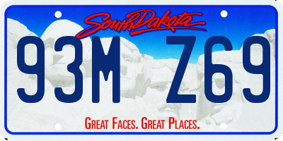 SD license plate 93MZ69