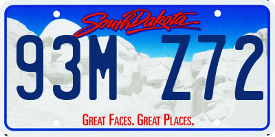 SD license plate 93MZ72