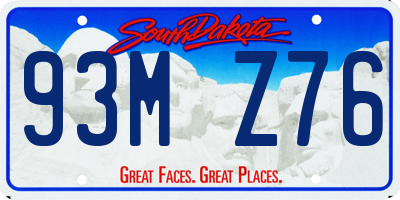 SD license plate 93MZ76