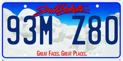 SD license plate 93MZ80