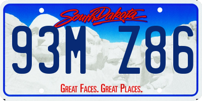 SD license plate 93MZ86