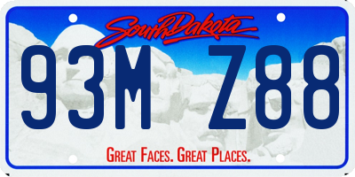 SD license plate 93MZ88