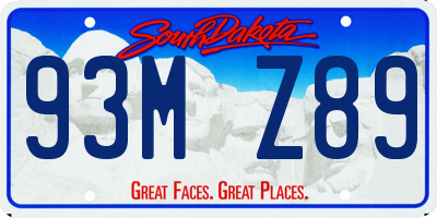 SD license plate 93MZ89