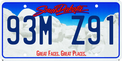 SD license plate 93MZ91