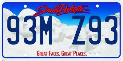 SD license plate 93MZ93