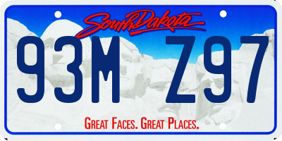 SD license plate 93MZ97