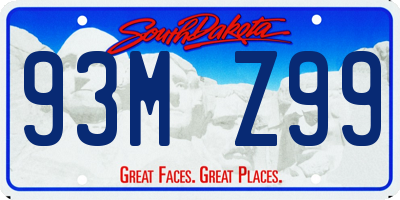 SD license plate 93MZ99