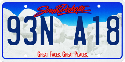 SD license plate 93NA18
