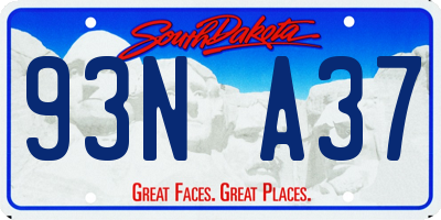 SD license plate 93NA37