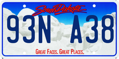 SD license plate 93NA38