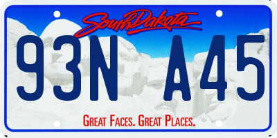 SD license plate 93NA45