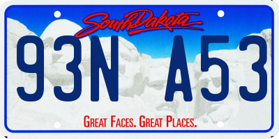 SD license plate 93NA53