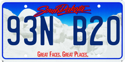 SD license plate 93NB20