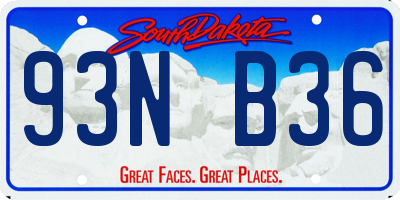 SD license plate 93NB36