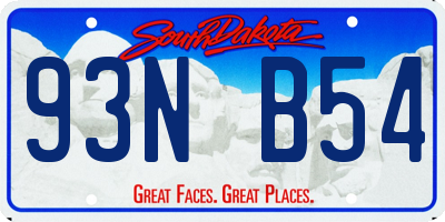SD license plate 93NB54