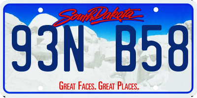 SD license plate 93NB58