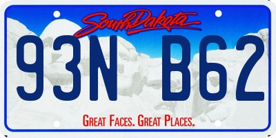 SD license plate 93NB62