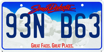 SD license plate 93NB63