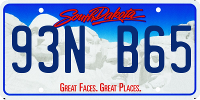 SD license plate 93NB65