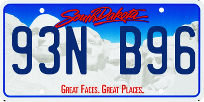 SD license plate 93NB96