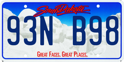 SD license plate 93NB98
