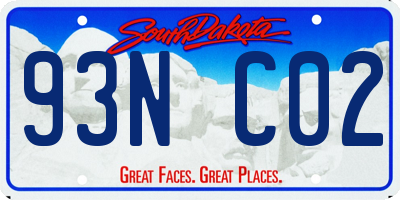 SD license plate 93NC02