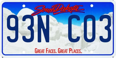 SD license plate 93NC03