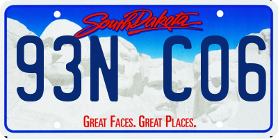 SD license plate 93NC06