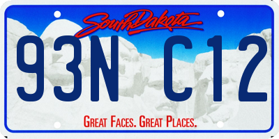 SD license plate 93NC12