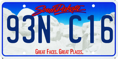 SD license plate 93NC16